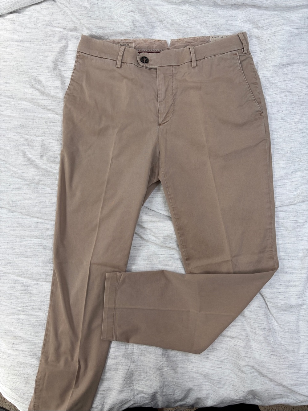 Brunello Cucinelli Tan Slim Trousers size EU50